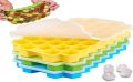 Ice Cube Tray with Silicon Ice Mold Trays Flexible Silicone Honeycomb Design 37 Cavity Ice Cube Tray with Lid Multicolor. 