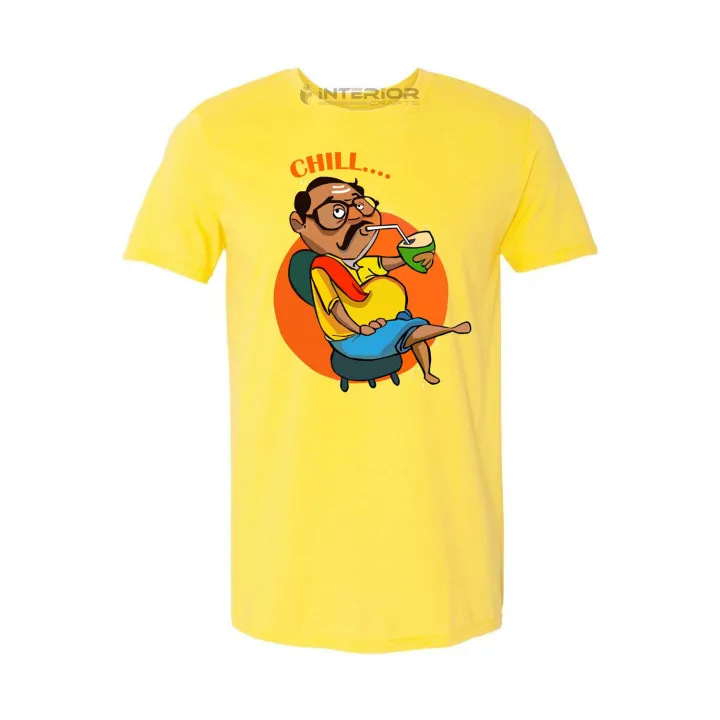 CHILL%20Cartoon%20Funny%20Graphic%20Printed%20T-Shirt%20for%20Men%20Half%20Sleeve%20%20Casual%20Round%20Neck.%20Sports%20&%20Gym%20wear%20%20T-shirts%20for%20Attitude%20Boys%20-%20Image%202