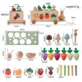 Wooden Montessori Toy 4-in-1 Intelligence Box Set Column Pull Radish Cart Game Stick Kids Shape Matching Educationsl Toys Puzzle KankongAgu. 