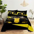 Racing， Sports Car Bedding Sheet Home Digital Printing Polyester Bed Flat Sheet With Pillowcase Print Bed Sheet. 