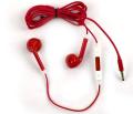 New Headset Earphone Volume Adjustable With Mic For Apple iPhone 5 5S 4 4S 3GS 3G Red. 