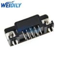 5PCS DB9 Female Male PCB Mount D-Sub 9 pin PCB Connector RS232 Connector 90-degree Bent Needle DR9.