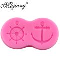 Anchor Rudder Wheel Ship Shape Silicone Mold Fondant Sailor Nautical Forms Cookie Baking Chocolate Mold Cake Decorating Tools. 