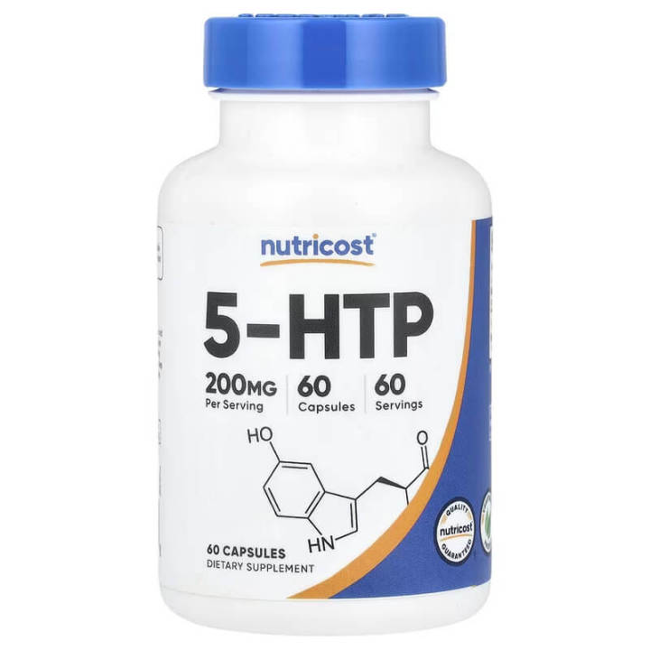 5-HTP 200mg, 60 Vegetarian Capsules (5-Hydroxytryptophan) by Nutricost