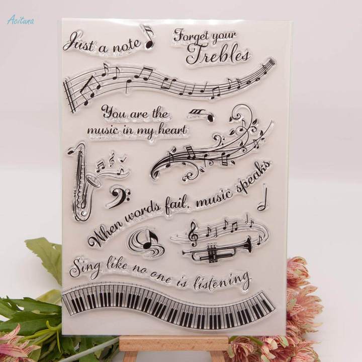 Clear%20Stamps%20Music%20Theme%20Letters%20Stamps%20for%20Party%20Supplies%20Album%20Journals%20-%20Image%203