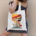 Cute Anime Monkey D Luffy Roronoa Zoro Women One Piece Canvas Bag Shoulder Handbag Tote Eco Shopper Reusable Cotton Shopping Bag.