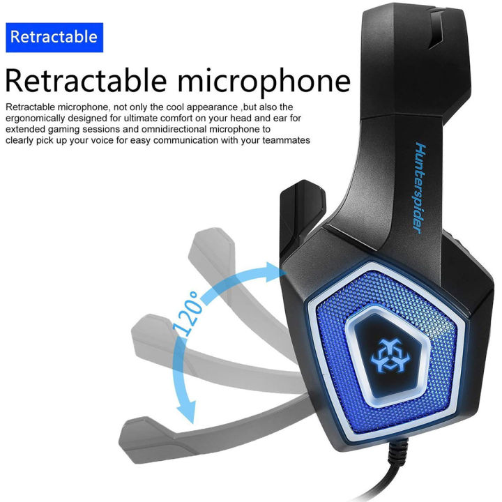 HUNTERSPIDER%20V1%20Gaming%20Headset%20Stereo%20Bass%20Heaphone%20With%20Mic%20LED%20Light%20for%20PS4%20Xbox%20-%20Image%205