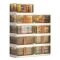Installation-free folding simple storage cabinets, toys and snacks, multi-layer finishing cabinets, plastic transparent clothes storage boxes. 