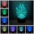 【Hey my home】Fashion Cool Star War Millennium Falcon 3D LED 7 Changing Night Light Bulb Luminaria Decoration Kids Gift Toys. 