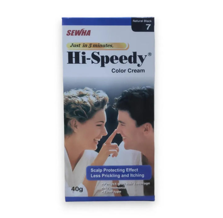 SEWHA HI SPEEDY 7 NATURAL BLACK HAIR COLOR CREAM 40G