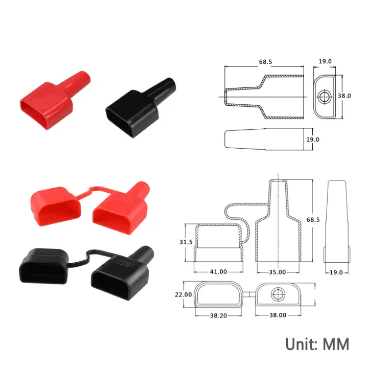 4pcs%20Waterproof%20Dustproof%20Protective%20Cover%20For%20Anderson%20Plug%2050a%20600v%20Ups%20Power%20Connector%20Connector%20Pvc%20Rubber%20Sleeve%20Case%20-%20Image%203