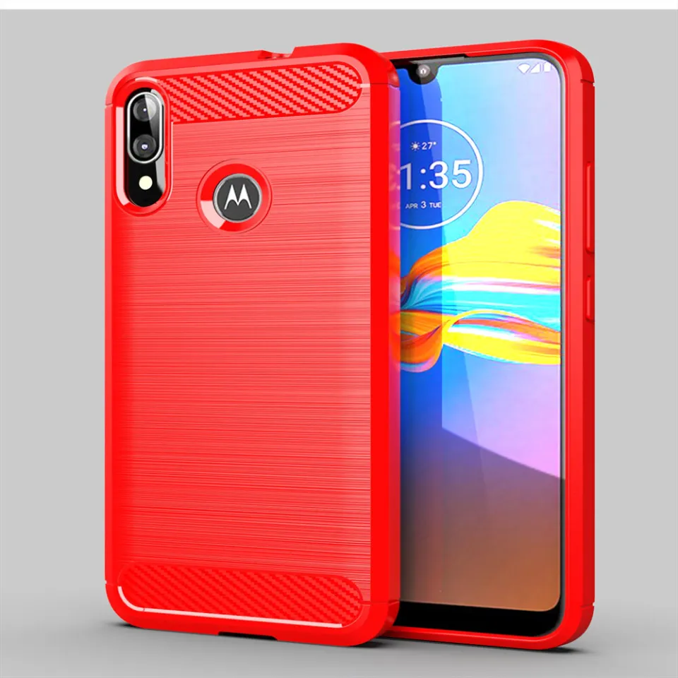 Leweisi Carbon Fiber Bumper Phone Case For Motorola Moto E6 Plus