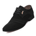 New plus Velvet Casual Shoes Leather Shoes Men's Business Formal Wedding Shoes Trendy Frosted Men's Shoes One Piece. 