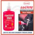 LOCTITE 263 Threadlocker for Automotive: High-Strength, Oil Tolerant, High-Temperature, Fluorescent, Anaerobic, Heavy Duty Applications. 