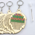 5Pcs Wooden Leaves with Colour Embroidery Threads DIY Craft Kit Home Decor Cross-stitch Keyring. 