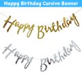 Happy Birthday Cursive Card Banner/Script/Italic Letter/Small Letter Banner for Birthday Decoration - (Pack of 1 Pcs).