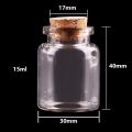 24pcs 10ml 15ml 20ml 25ml 30ml Cute Clear Glass Bottles with Cork Stopper Empty Spice Bottles Jars DIY Crafts Vials.