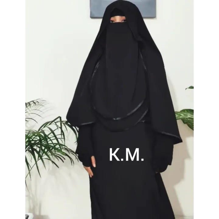 Hoodie%20Niqab/%20Butterfly%20Niqab%20Party%20Wear%20Niqab%203%20Layer%20-%20Hijab%20Collection%20-%20Image%202