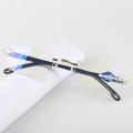Rimless Reading Anti Blue Light Glasses Women Men Square Frameless Retro Clear Lens Presbyopic Reading Glasses for Women.
