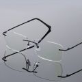 Man Rimless Reading Glasses Women Blue Light Blocking Read Glasses HD Lenses Presbyopic Eyewear Half Frame Presbyopia Eyeglasses.