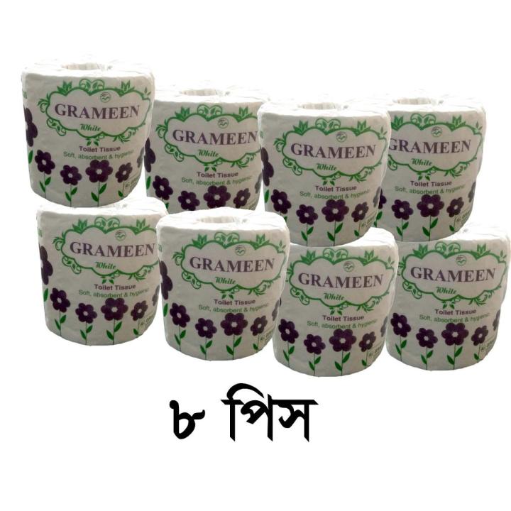 GRAMEEN Toilet Tissue Paper - White -8 pcs