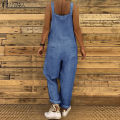 ZANZEA Womens Suspender Dungaree Jumpsuit Casual Denim Style Long Pants Rompers #15. 