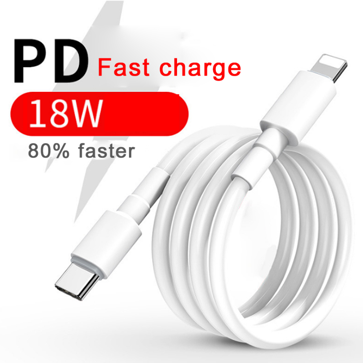 Usb Cable Iphone Plus 18w Charger 1PC White PD Type C To Lighting