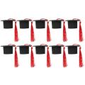 10pcs Mini Trencher Caps Graduate Ornaments Doctoral Caps Cake Decorative Cake Mini Graduation Season Souvenir Caps Ornaments.