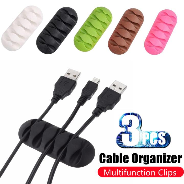20-5Pcs Cable Clip Winder Organizer -Round Charger Cord Clips Desk Tidy Management- Wire Adhesive Holder -Clamp in Home Office Car