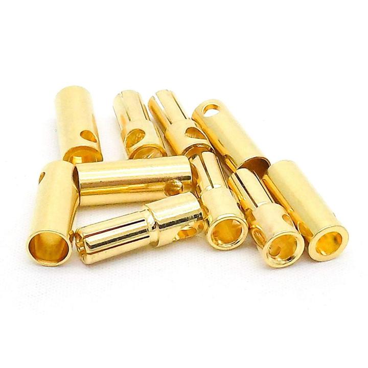 Connettori Banana Bullet Oro 3,5mm - Confezione Da 20, Per Motori ESC RC, Drone, Auto, Barca