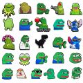 1PCS Sad Frog Series PVC Croc Clogs Decorate DIY Shoe Charms Accessories Classic Clog Kids Gift.