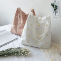 Mesh Daisy Double Layer Canvas Shoulder Bag Korean Ins Lace Small Square Bag Layor. 