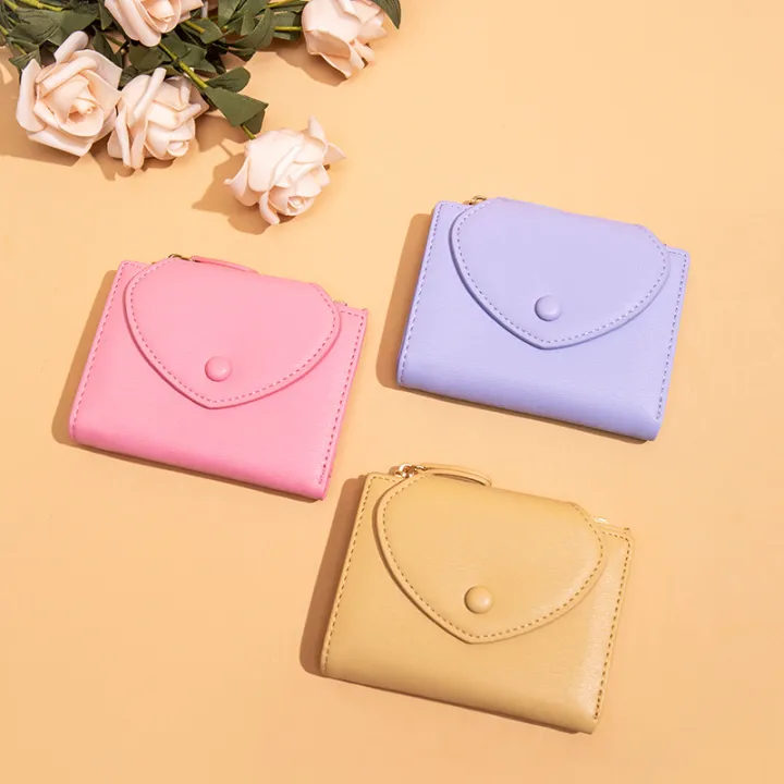 SeaGloca%20New%20Cute%20Solid%20Color%20Small%20Heart%20Trifold%20Wallet%20For%20Woman%20No.1412%20-%20Image%202