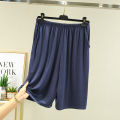 Modal baggy shorts, men's summer plus-size skinny cropped pants, wear high-waisted pajama pants, thin solid color slacks.