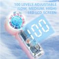 Super Mini Handheld Turbo Fan with Display & LED Light | Transparent 5 Speed Pocket Fan (Cyberpunk Design) Mini Fan + Light.