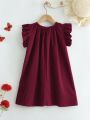 Kid’s Young Girl’s Fashionable Dress with Solid.