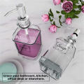 Glass+Stainless Steel Pump Head Glass Bottle Refillable Soap Dispenser Hand Sanitizer Bottle for Bathroom Kitchen Office Public. 