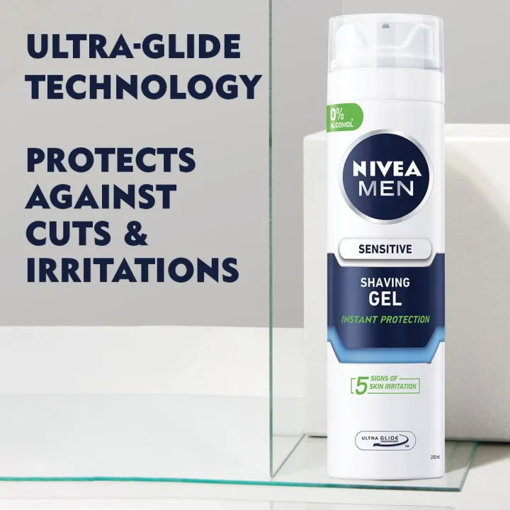 200%C2%A0ml%20Nivea%20men%20Sensitive%C2%A0Shaving%20Gel%20International%20UK%20product%20used%20for%20male%20-%20Image%203