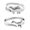 Dinosaur Rings Long-Necked Dragon Stegosaurus Jewelry Toy Cute Animal Open Adjustable Ring Gift for Women Rings 2022 Trend. 