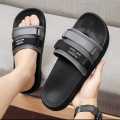 Premium Black   SPORT HAPPY Slides Slipper Slippers Sandals for Men Slides Slipper for Men - S0018. 