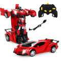 2 in 1 RC Car Driving Sports Cars drive Transformation Robots Models Remote Control Car With Cool Lights Boy Baby Xmas Gift. 