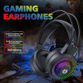 Gaming Headset Stereo Surround Bass Headset Computer Gaming Console with Microphone RGB Illuminated Headset.