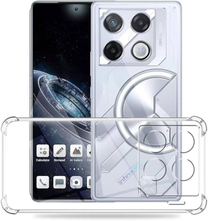 Infinix GT 10 Pro 5G (With 4 Sided Bit) Premium Silicone Case Crystal Clear Soft TPU Ultra-Thin Transparent Flexible Protective Mobile Phone Back Cover