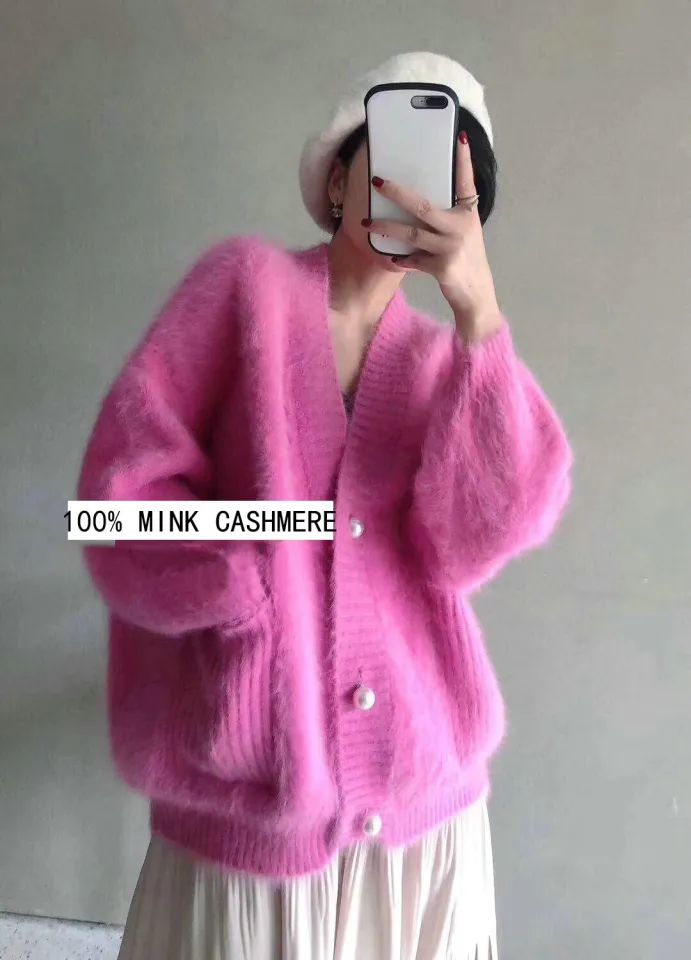 Women Angora Short Cardigans Sweater Autumn Winter Wool Knitted