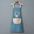 Dear head printed waterproof kitchen apron with hand wiping towel and big pocket for kitchen gardening painting etc or shop. 
