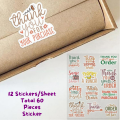 60 Pieces or 120 Pieces Shape Cutting Attractive Eye Catchy Thank you Business Sticker gift sealing label sticker water cup jar decoration. 