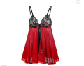 Baby Doll Lingerie Women Nightwear |net Baby Doll Nightwear| Baby Doll Night Dress | Women’s Lace Babydoll Night Dress-Black & Red. 