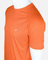 Quick Dry Short Sleeve Moisture Wicking Round Neck Workout T-Shirt for Men - Ideal for Running, Cycling, Gym and Sports - Orange. 