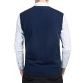 Spring Autumn Winter Solid Color Sweater Men's V-neck Bottoming Knitting Knitted Sweater Sleeveless Pullover Vest Sweater Men. 