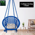 Premium Cotton Macrame Swing Chair, Durable Indoor/Outdoor Hammock Seat, 120kg Capacity, New for Indoor & Outdoor Use. 